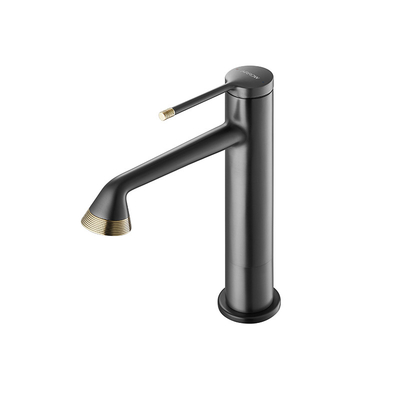Contemporary 251mm Basin Mixer Faucet Gun Gray Polished Surface