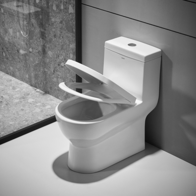 Modern Ceramic 1 Piece Elongated Toilet Dual Flush 0.9/1.3 GPF
