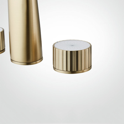 Gold Bathroom Sink Faucet Widespread three Hole 170mm Height