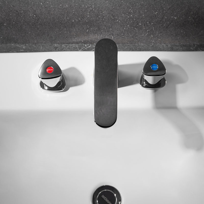 Two Handle Widespread Bathroom Faucet Chrome Deck Mounted