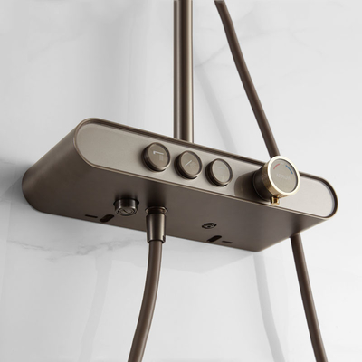 Brass Thermostatic Hand Shower System Bathroom Rain Shower 355*355*1135mm