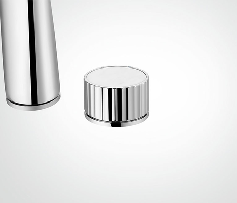 Hot Cold Water Modern Bathroom Faucets Chrome Deck Mounted 3 Hole Dual Handle