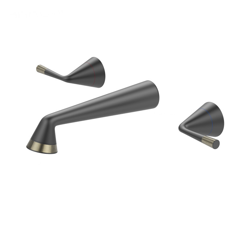 Grey Double Handle Faucet Conceal Brass Sink Faucets
