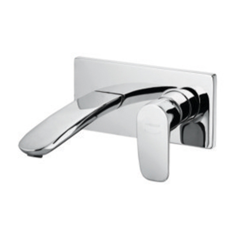 Polished Wall Mounted Mixer Taps G1/ 2 131mm 210mm Brass Material