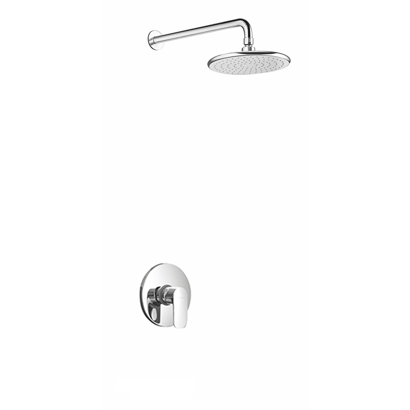 Bathroom Headshower Built-in Shower Set Modern Round Chrome Head Shower System Easy Clean